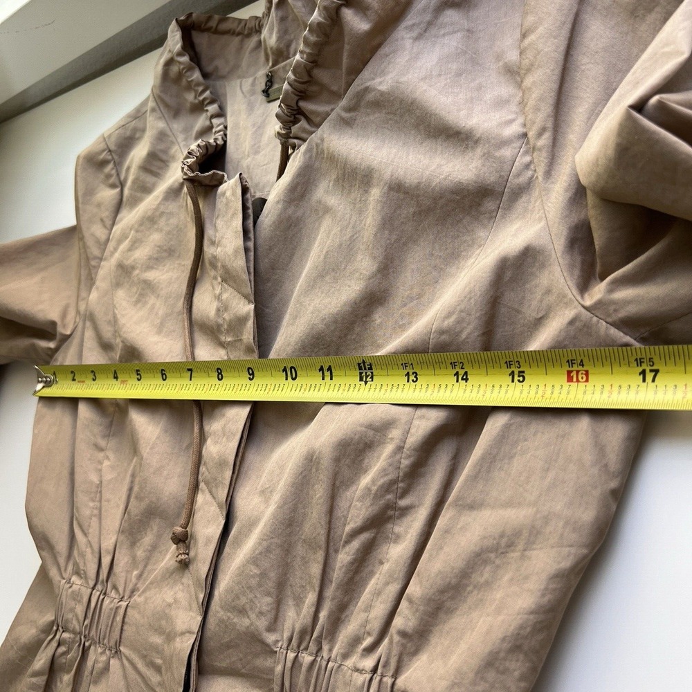 Diane Von Furstenberg Women's Sporti Trench Jacket Sz 2 Cinched Waist Khaki Tan - Picture 15 of 16